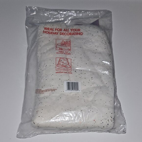 NOS Sparkl-Tex Glittering Christmas Tree Skirt 58" Diameter (in 2 pieces) White - Picture 5 of 6